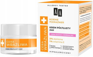 AA Cera Wrażliwa Krem Półtłusty 24h Cera Sucha