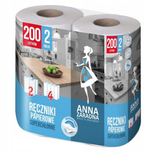 Ręczniki papierowe superchłonne 2 rolki 200listków