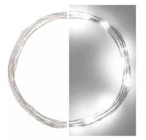 Lampki choinkowe nano łezki 10LED 0,9m zimna biel  IP20 Timer Emos D3AC06