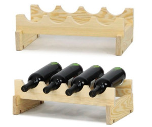 Regał Stojak na wino drewniany modułowy RW10 4x1 4 butelki Drewno sosnowe