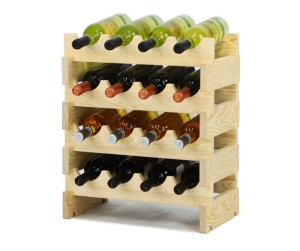 Regał Stojak na wino drewniany modułowy RW10 4x4 16 butelek Drewno sosnowe