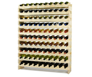 Regał na wino drewniany modułowy Stojak 10x10 100 butelek Drewno sosnowe