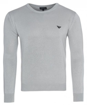 Emporio Armani sweter męski gładki szary XXL
