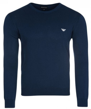Emporio Armani sweter męski gładki granatowy XL