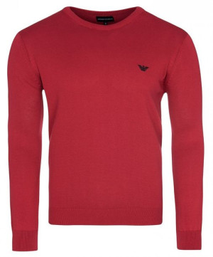 Emporio Armani sweter męski gładki czerwony M