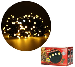 Lampki choinkowe kulki 200 LED 8W barwa ciepła + zimny flash 15m zewnętrzne