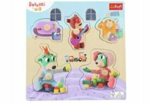 Puzzle drewniane dla dzieci z drewna Bobaski i Miś