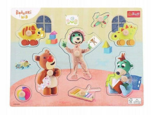 Puzzle drewniane dla dzieci PREMIUM Bobaski i Miś