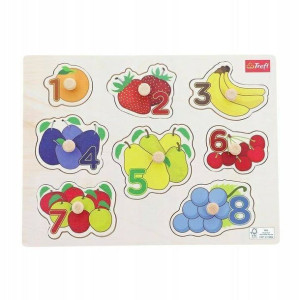 Puzzle drewniane dla dzieci PREMIUM QUALITY Owoce