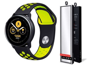 Gumowy Uniwersalny pasek sportowy Alogy soft band do smartwatcha 22mm Czarn