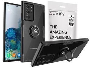 Etui Alogy Ring Holder Clear Armor do Samsung Galaxy Note 20 Ultra czarne