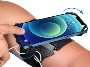 Etui opaska sportowa armband VUP+ na ramię klips do telefonu 360 Czarne