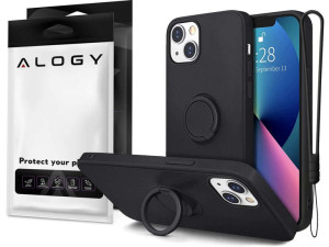 Etui silikonowe Ring Ultra Slim Alogy do Apple iPhone 13 Czarne
