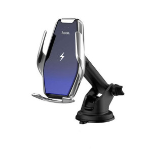 Uchwyt samochodowy z ładowarką Qi HOCO S14 Wireless na kokpit / kratkę Silv