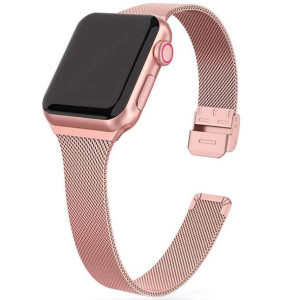 Bransoleta pasek Thin Milanese do Apple Watch 4/5/6/7/8/SE 38/40/41mm Rose