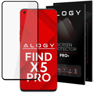 Szkło hartowane 9H Alogy Full Glue do etui case friendly do Oppo Find X5 Pr