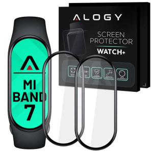 2x Elastyczne Szkło 3D szybka na ekran Alogy do Xiaomi Mi Band 7 Black