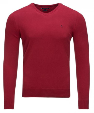  Tommy Hilfiger sweter v-neck męski bordowy  XXL