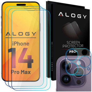Alogy Glass Pack 3x Szkło hartowane na ekran 9h + Szkło na obiektyw do Appl