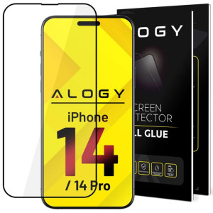Szkło hartowane 9H Alogy Full Glue do etui case friendly do Apple iPhone 14