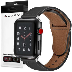 Pasek Alogy Leather Strap Band skóra do Apple Watch 1/2/3/4/5/6/7/8/SE/ULTR