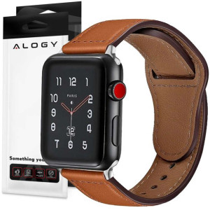 Pasek Alogy Leather Strap Band skóra do Apple Watch 1/2/3/4/5/6/7/8/SE/ULTR
