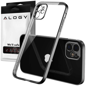 Etui Alogy TPU Luxury Case z osłonką na aparat do Apple iPhone 12 czarno-pr