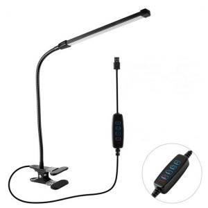 Lampka LED na biurko z klipsem do blatu do czytania Czarna