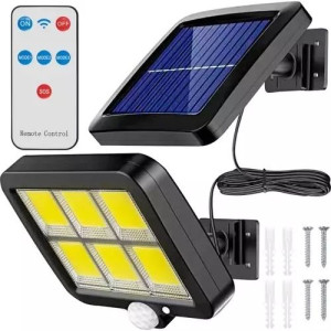 Lampa solarna ścienna 120 LED COB z czujnikiem ruchu i zmierzchu PIR
