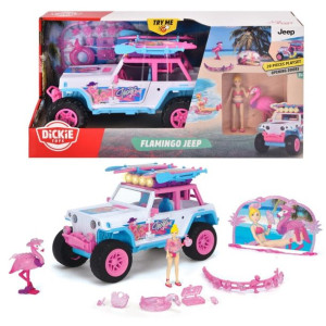 DICKIE Playlife Samochód Jeep Pink  Flamingo 22cm z akcesoriami