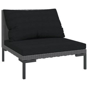 Sofa ogrodowa z poduszkami, zaokrąglony rattan PE