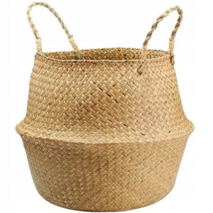 Kosz Z Trawy Morskiej Naturalny Boho Pleciony