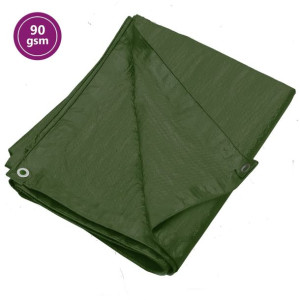 Plandeka, 90 g/m², 4x6 m, zielona, HDPE