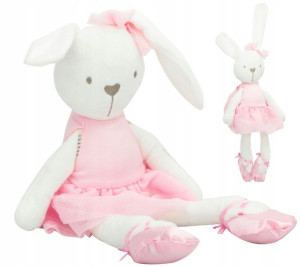 Maskotka pluszowa królik w różowej sukience 42cm