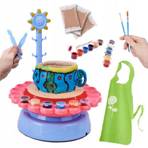 Koło garncarskie zestaw kreatywny z gliną farbami