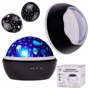 Lampka Nocna Projektor Gwiazd Led 2w1 Usb Obrotowa