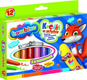 Bambino Kredki W Sztyfcie Wykręcane 12 Kolorów