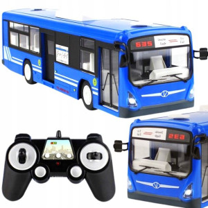 Autobus Zdalnie Sterowany Rc Z Drzwiami Niebieski