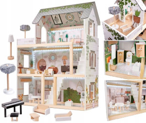Lulilo Domek Dla Lalek Drewniany Floro Boho Led