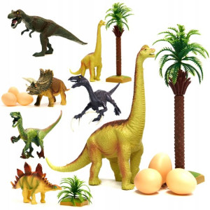 Dinozaury Figurki Zestaw Jurajski Akcesoria 10el.