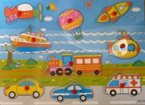 Puzzle drewniane układanka dopasuj kształty autka