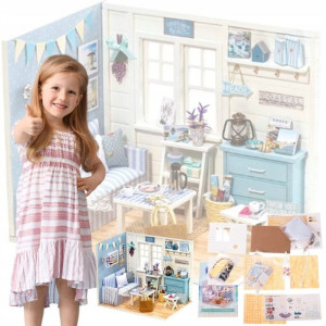 Domek Dla Lalek Model Drewniany Pokój Led Diy