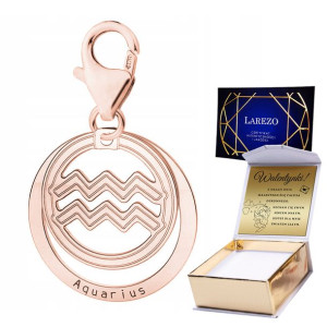 Zawieszka + GRAWER Zodiak Wodnik złoto srebro 925