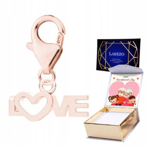 Zawieszka + NADRUK różowa Love srebro 925