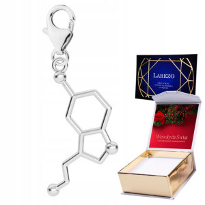 Zawieszka + NADRUK Wzór Serotonina srebro 925