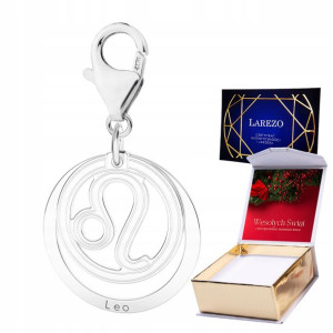 Zawieszka + NADRUK Znak zodiaku Lew srebro 925