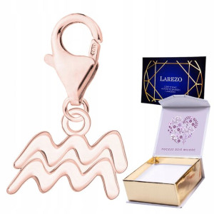 Zawieszka + NADRUK znak zodiaku Wodnik złoto 925