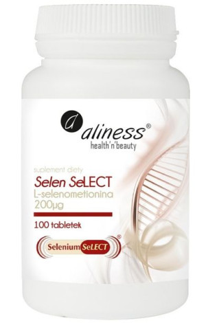 Selen Select® L-selenometionina 200μg 100 Tabletek Aliness