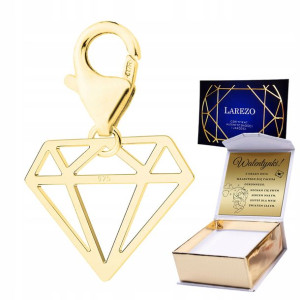 Zawieszka złota + GRAWER Diament srebro 925