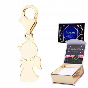 Zawieszka złota + NADRUK Anioł Chłopiec srebro 925